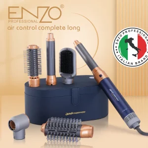 EN-4133-1b_ac0ac5aa-a63a-4b7b-b10a-0361d790a02a ENZO Professional 6-in-1 Hair Styler Set– ENZO EN-4133 Supersonic Airwrap Dryer with Curling Barrels, Volumizing Brushes & Smoothing Comb(navy blue)