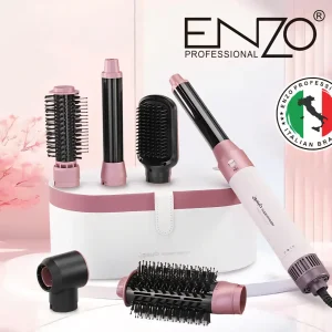 IMG-20250821-WA0148 ENZO Professional 6-in-1 Hair Styler Set– ENZO EN-4133 Supersonic Airwrap Dryer with Curling Barrels, Volumizing Brushes & Smoothing Comb-colour White