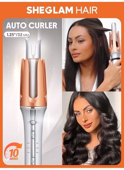Automatic Curling Iron 1 inch with 3 Temperatures Fast Heating, 2-Way Rotation,