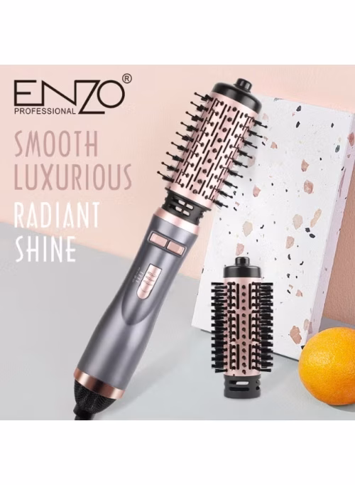 Brush, hair straightener, Enzo En-742 electric brush, two-stage hot air brush, fully automatic rotating, replaceable head