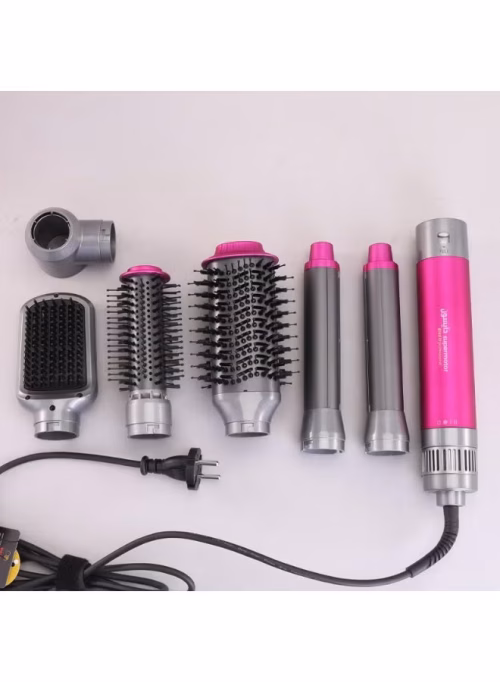 47438d79-f589-4175-9503-35e8b573c1a0 ENZO Professional 6-in-1 Hair Styler Set– ENZO EN-4133 Supersonic Airwrap Dryer with Curling Barrels, Volumizing Brushes & Smoothing Comb-colour Pink